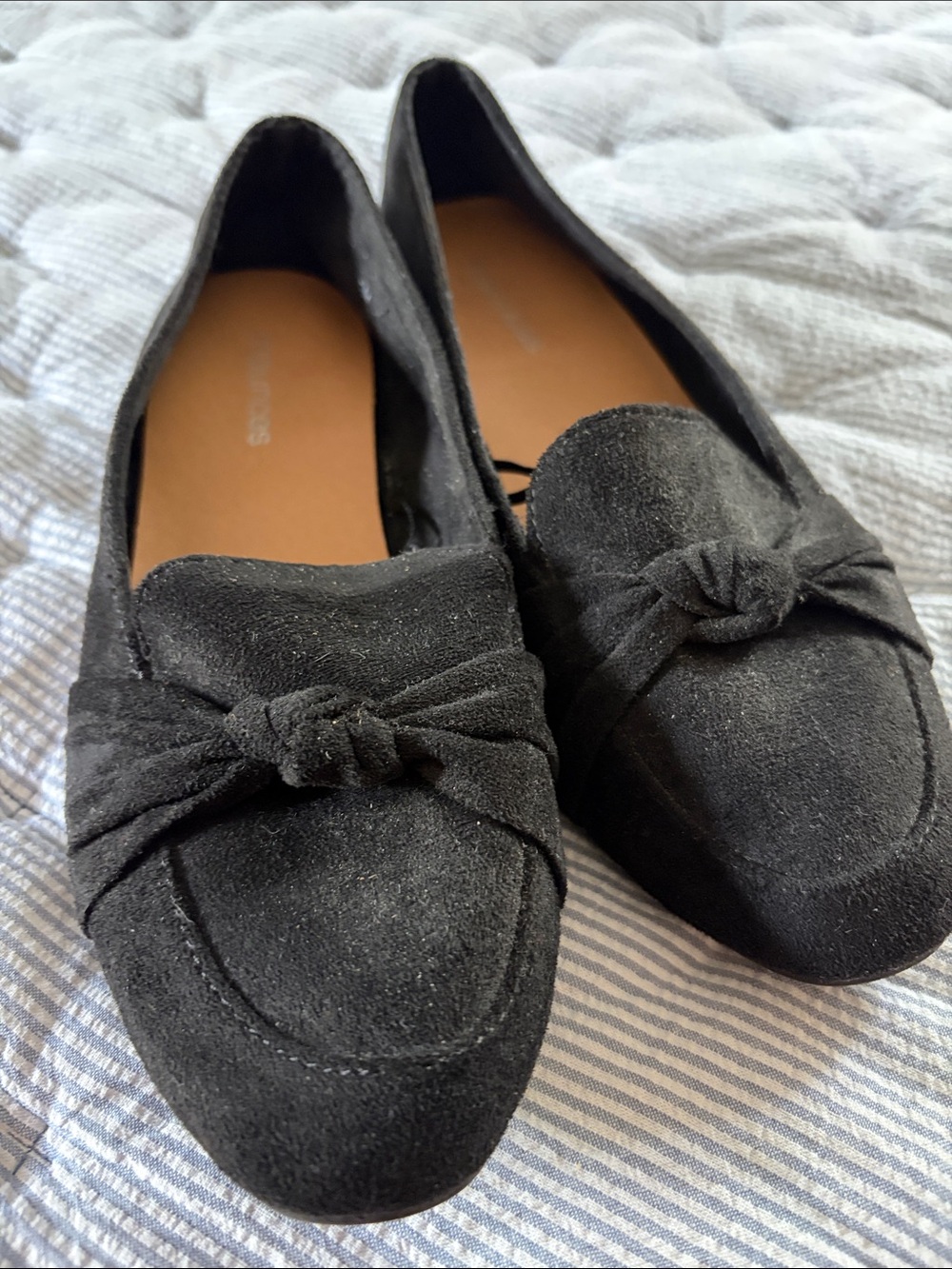 Maurices Black Suede Knot Front Loafers
